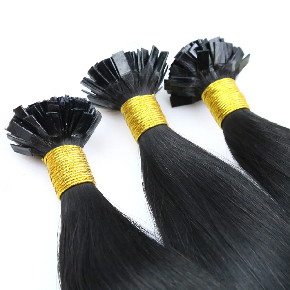 Keratin flat tip hair extensions